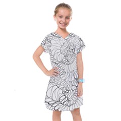 Mono Swirls Kids  Drop Waist Dress by kaleidomarblingart