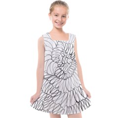 Mono Swirls Kids  Cross Back Dress by kaleidomarblingart