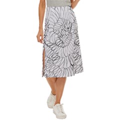 Mono Swirls Midi Panel Skirt by kaleidomarblingart