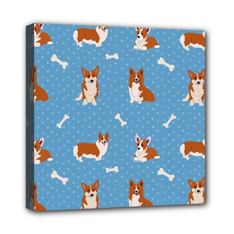 Cute Corgi Dogs Mini Canvas 8  X 8  (stretched) by SychEva