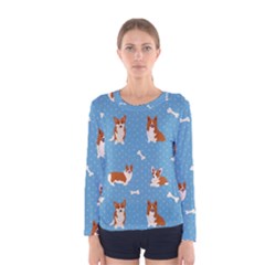 Cute Corgi Dogs Women s Long Sleeve Tee