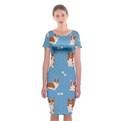 Cute Corgi Dogs Classic Short Sleeve Midi Dress by SychEva