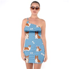 Cute Corgi Dogs One Soulder Bodycon Dress by SychEva