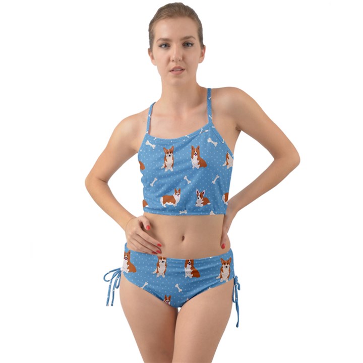 Cute Corgi Dogs Mini Tank Bikini Set