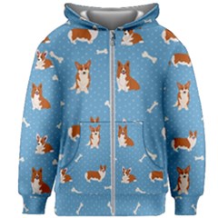 Cute Corgi Dogs Kids  Zipper Hoodie Without Drawstring by SychEva