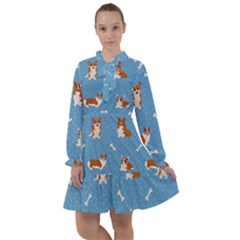 Cute Corgi Dogs All Frills Chiffon Dress by SychEva