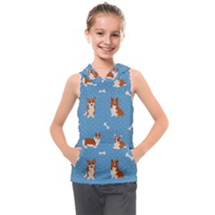 Cute Corgi Dogs Kids  Sleeveless Hoodie by SychEva