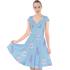 Dalmatians Are Cute Dogs Cap Sleeve Front Wrap Midi Dress by SychEva