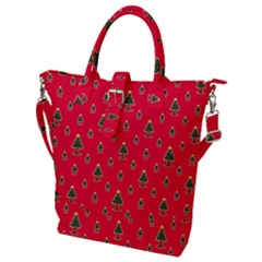 Sketchy Christmas Tree Motif Drawing Pattern Buckle Top Tote Bag by dflcprintsclothing