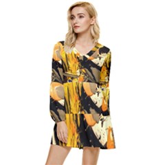 Before The Easter Tiered Long Sleeve Mini Dress