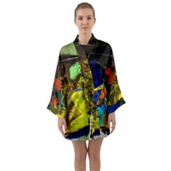 435815926579398 - I Wonder Long Sleeve Satin Kimono by bestdesignintheworld