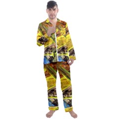 Blue Bird-1-2 Men s Long Sleeve Satin Pajamas Set