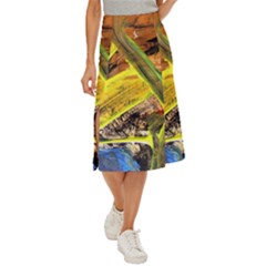 Blue Bird-1-2 Midi Panel Skirt