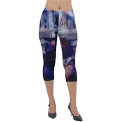 Fog-1-1 Lightweight Velour Capri Leggings  by bestdesignintheworld