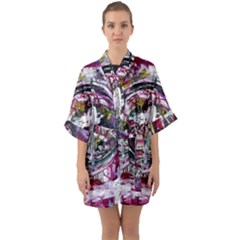 Bordough-1-1 Half Sleeve Satin Kimono 