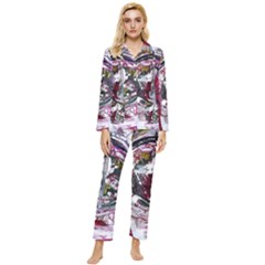 Bordough-1-1 Womens  Long Sleeve Pocket Pajamas Set