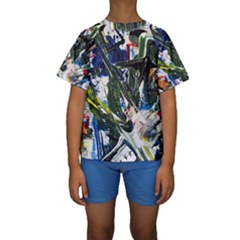 Snow In A City-1-1 Kids  Short Sleeve Swimwear