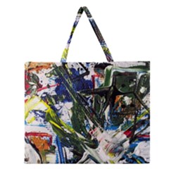 Snow In A City-1-1 Zipper Large Tote Bag