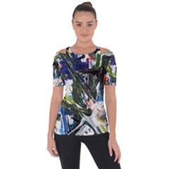 Snow In A City-1-1 Shoulder Cut Out Short Sleeve Top