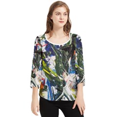 Snow In A City-1-1 Chiffon Quarter Sleeve Blouse