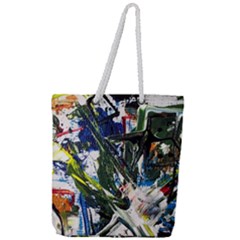 Snow In A City-1-1 Full Print Rope Handle Tote (Large)