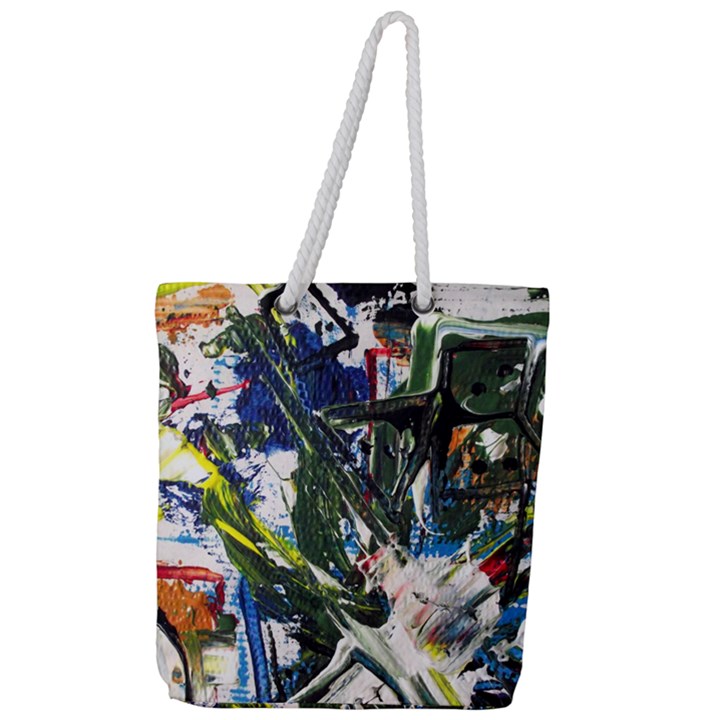 Snow In A City-1-1 Full Print Rope Handle Tote (Large)