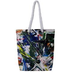 Snow In A City-1-1 Full Print Rope Handle Tote (Small)