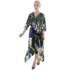 Snow In A City-1-1 Quarter Sleeve Wrap Front Maxi Dress