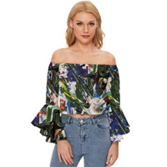 Snow In A City-1-1 Off Shoulder Flutter Bell Sleeve Top