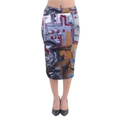 Trip In A Woods-1-1 Velvet Midi Pencil Skirt