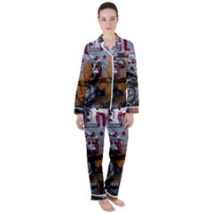 Trip In A Woods-1-1 Satin Long Sleeve Pajamas Set by bestdesignintheworld