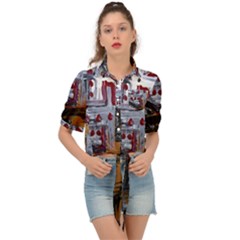 Trip In A Woods-1-1 Tie Front Shirt  by bestdesignintheworld