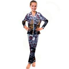 Trip In A Woods-1-1 Kid s Satin Long Sleeve Pajamas Set