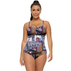 Trip In A Woods-1-1 Retro Full Coverage Swimsuit