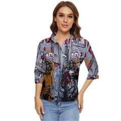 Trip In A Woods-1-1 Women s Quarter Sleeve Pocket Shirt