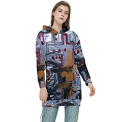 Trip In A Woods-1-1 Women s Long Oversized Pullover Hoodie