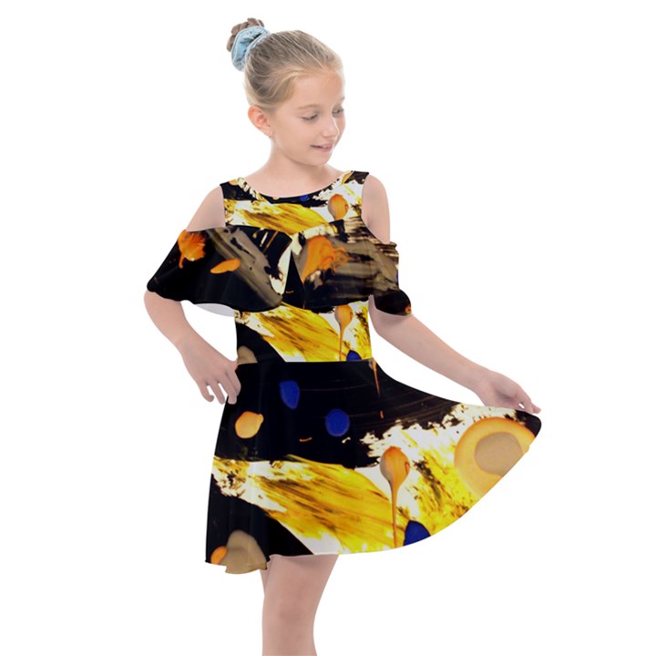 Before The Easter-1-3 Kids  Shoulder Cutout Chiffon Dress