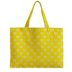 Purple Hearts On Yellow Background Zipper Mini Tote Bag by SychEva