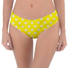 Purple Hearts On Yellow Background Reversible Classic Bikini Bottoms by SychEva