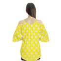 Purple Hearts On Yellow Background Flutter Sleeve Tee  View2