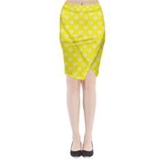 Purple Hearts On Yellow Background Midi Wrap Pencil Skirt by SychEva