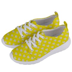 Purple Hearts On Yellow Background Women s Lightweight Sports Shoes by SychEva