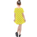 Purple Hearts On Yellow Background Kids  Simple Cotton Dress View2