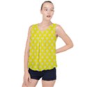 Purple Hearts On Yellow Background Bubble Hem Chiffon Tank Top View1