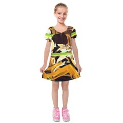 Grasshopper-1-1 Kids  Short Sleeve Velvet Dress by bestdesignintheworld