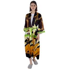 Grasshopper-1-1 Maxi Satin Kimono by bestdesignintheworld