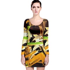 Grasshopper-1-1 Long Sleeve Velvet Bodycon Dress