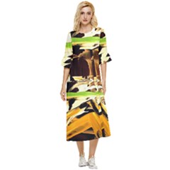 Grasshopper-1-1 Double Cuff Midi Dress