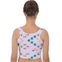 Marine Fish Multicolored On A Pink Background Velvet Crop Top View2