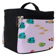 Marine Fish Multicolored On A Pink Background Make Up Travel Bag (small) by SychEva